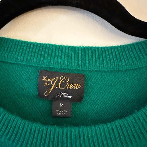 J Crew Cashmere Green Sweater Medium - Picture 2 of 3